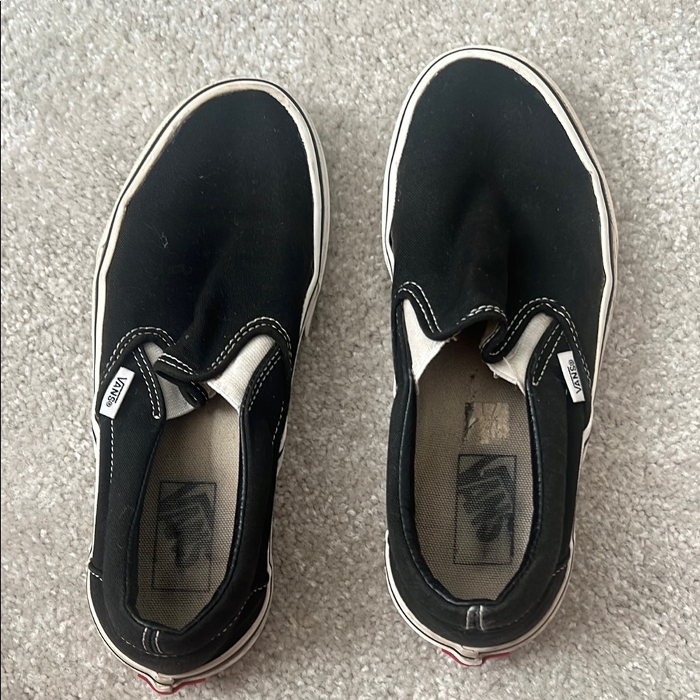 Vans Black and White Slip-On Shoes